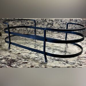 Black Metal Vanity Organizer with Glass Shelf